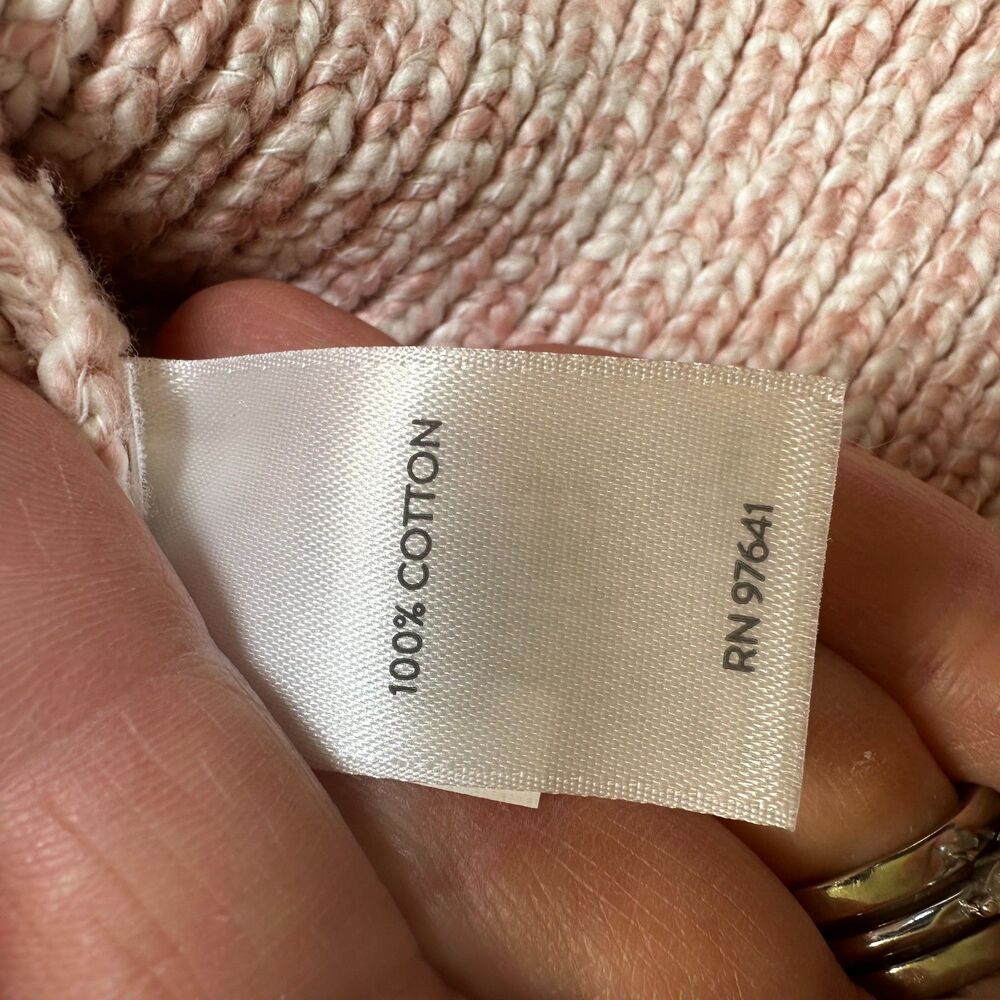 J Jill Sweater Size Large Pink and White Color V-neck Three-Quarter Sleeve - Picture 7 of 9